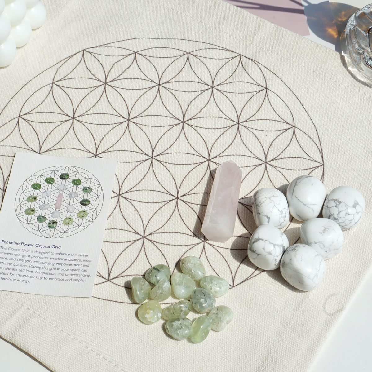 Terra Bloom Grid - Rose & Jade Fields
